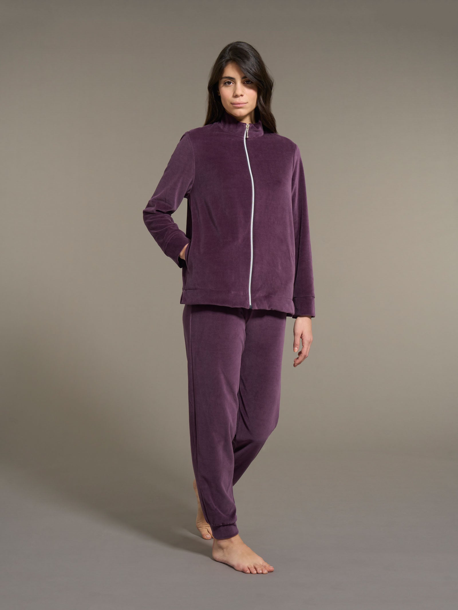 Ragno Ciniglia tuta misto cotone plum perfect