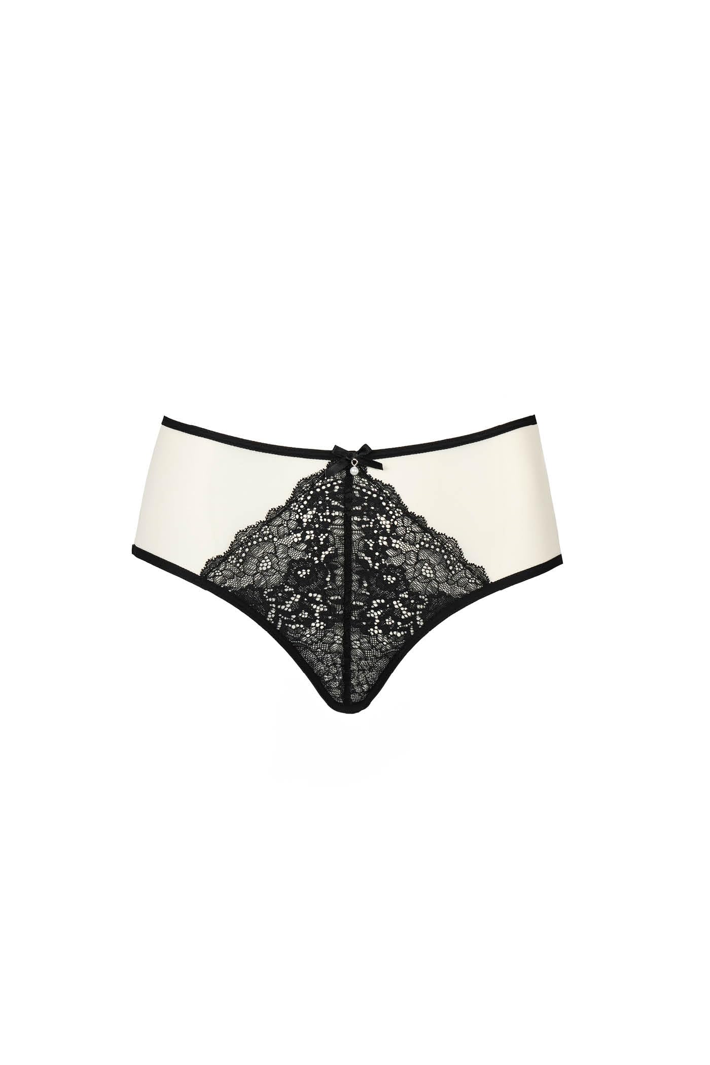 Goldenpoint Liquorice Slip Fianco Alto Mesh Pizzo