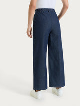 Ragno Super Denim jeans cropped larghi strass indaco