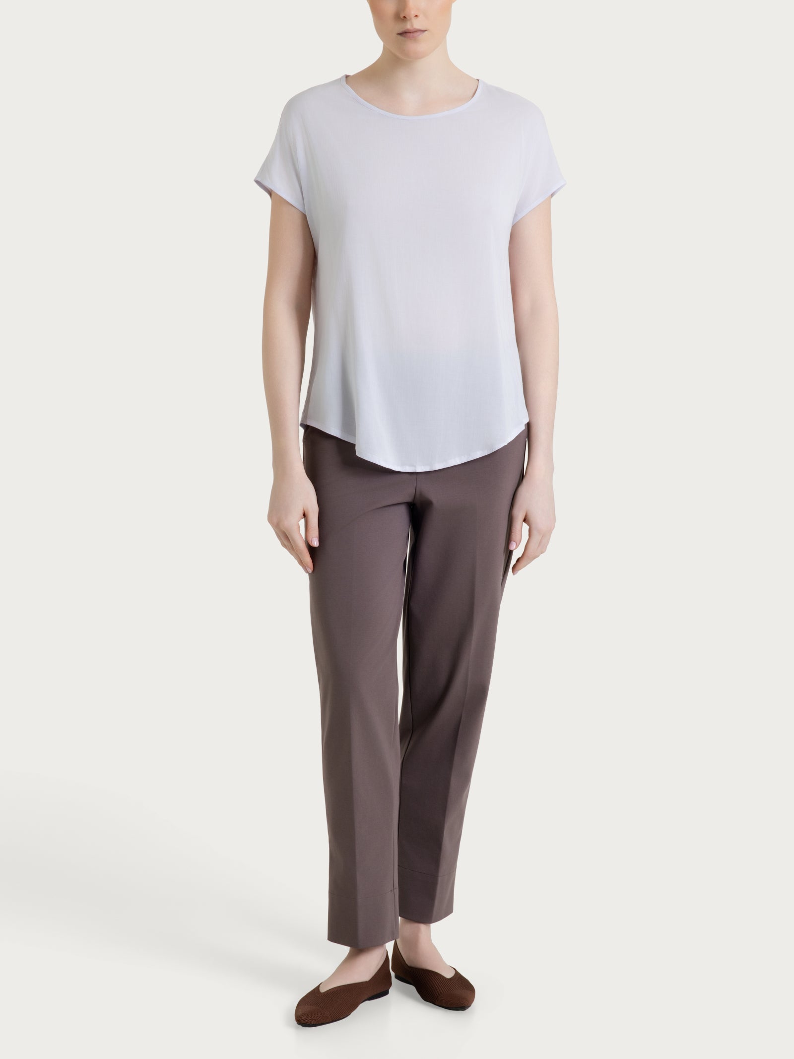 Ragno Voile Stretch Blusa Manica Kimono Lilac Hint