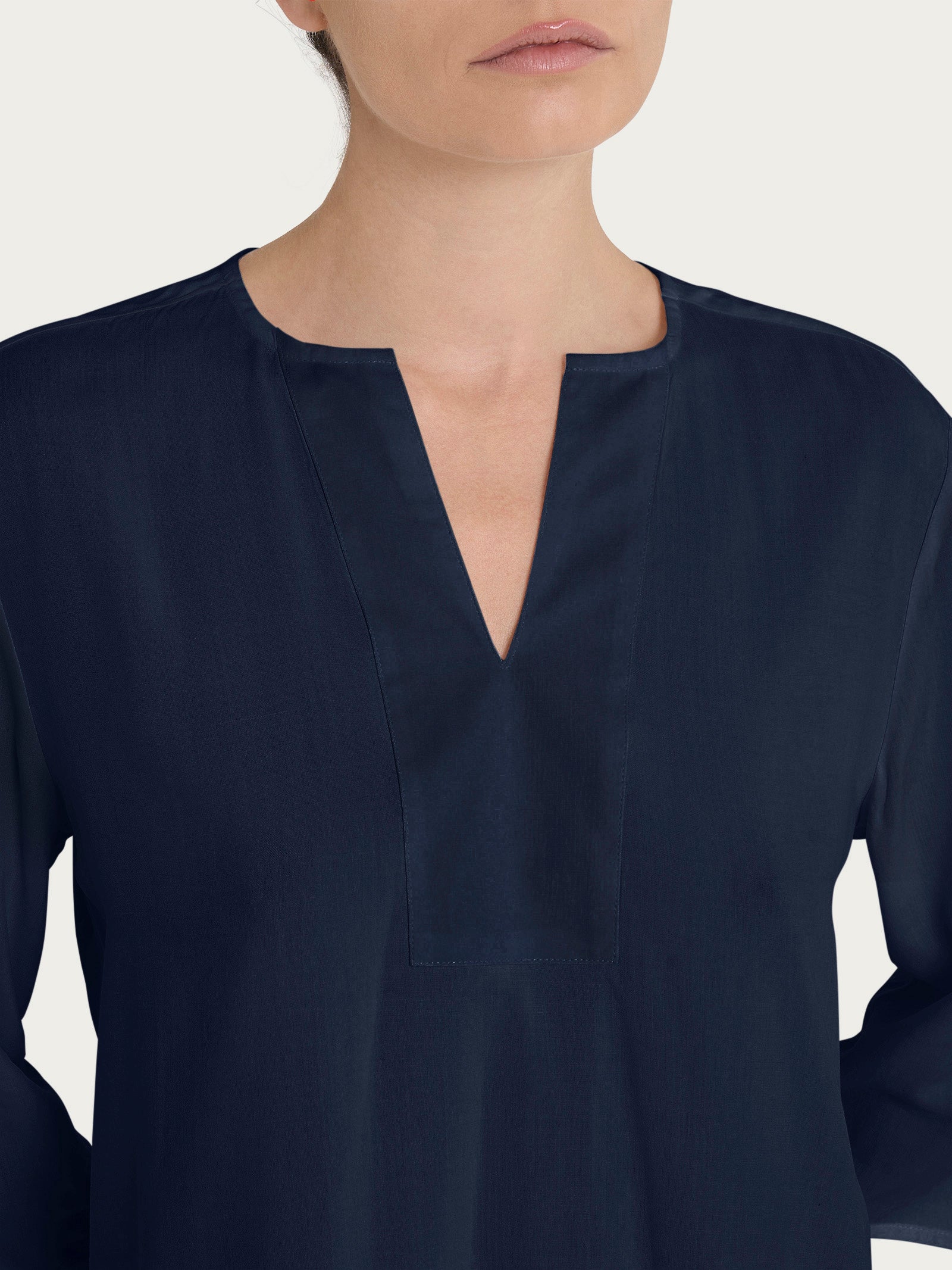Ragno Gem Blusa Scollo a V 3/4 Bleu ecoseta
