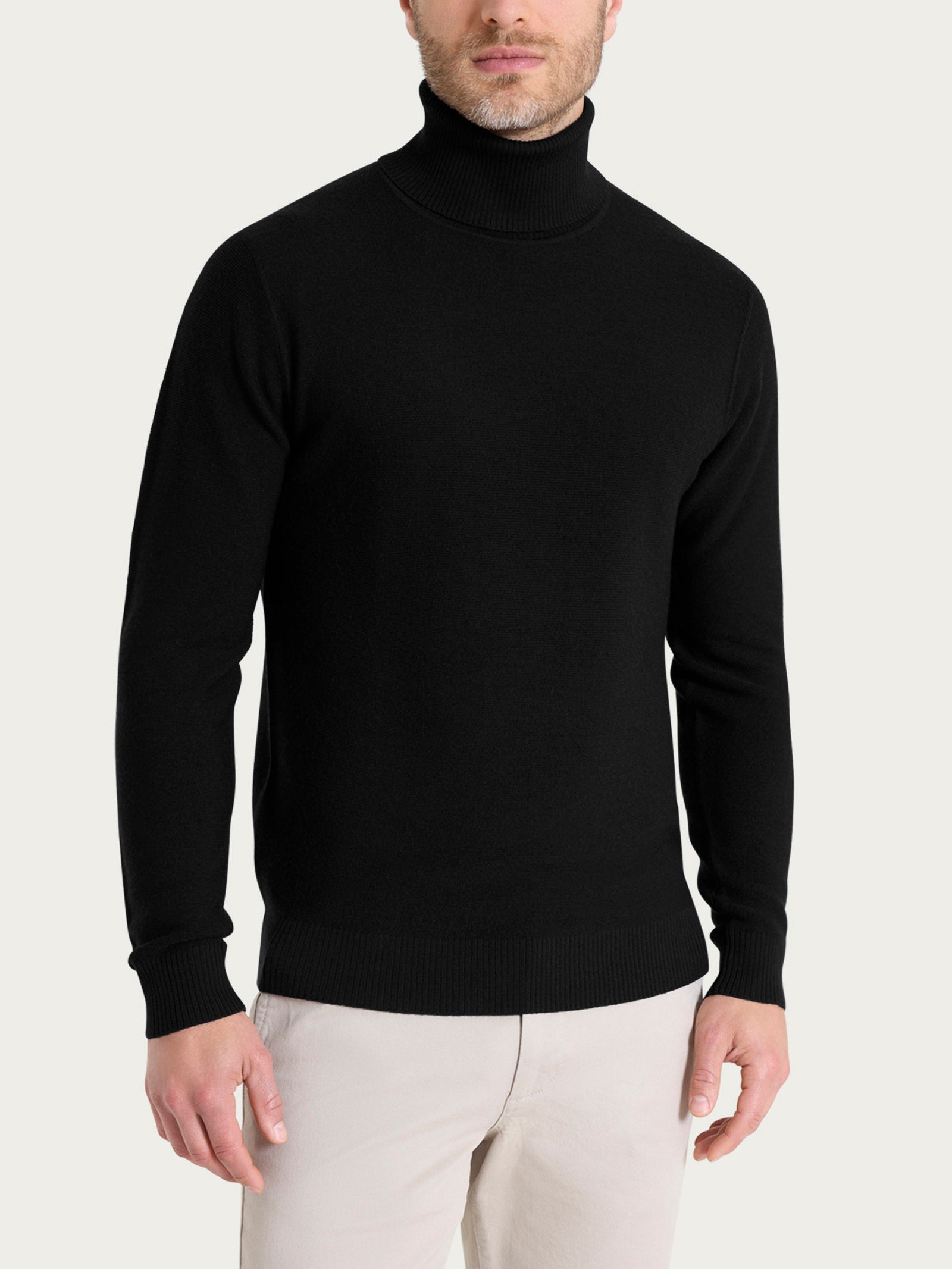 Ragno Merino Soft Dolcevita punto links nero uomo