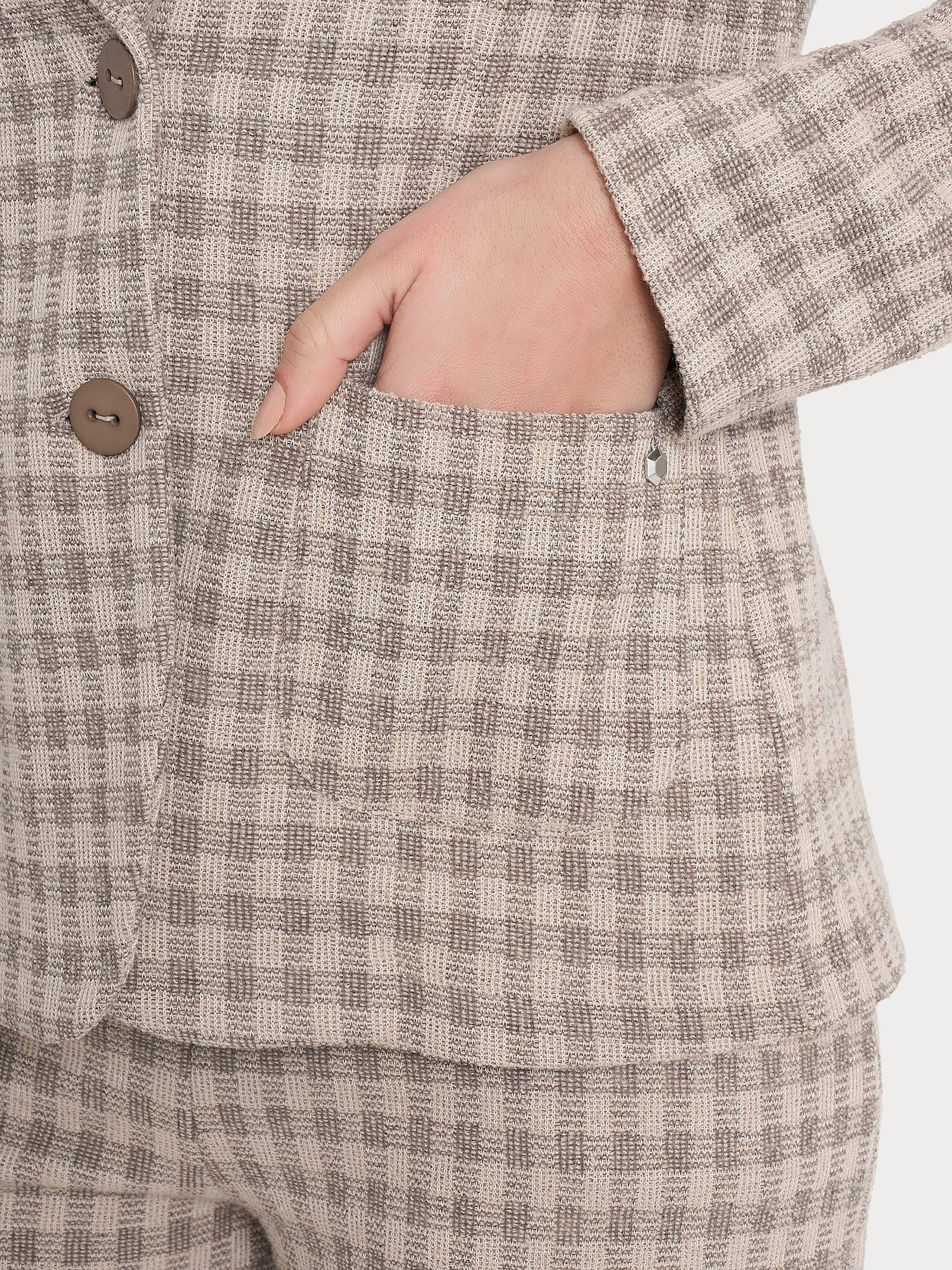 Ragno Eco Jacquard Blazer Due Bottoni Pine Bark Misto Lana