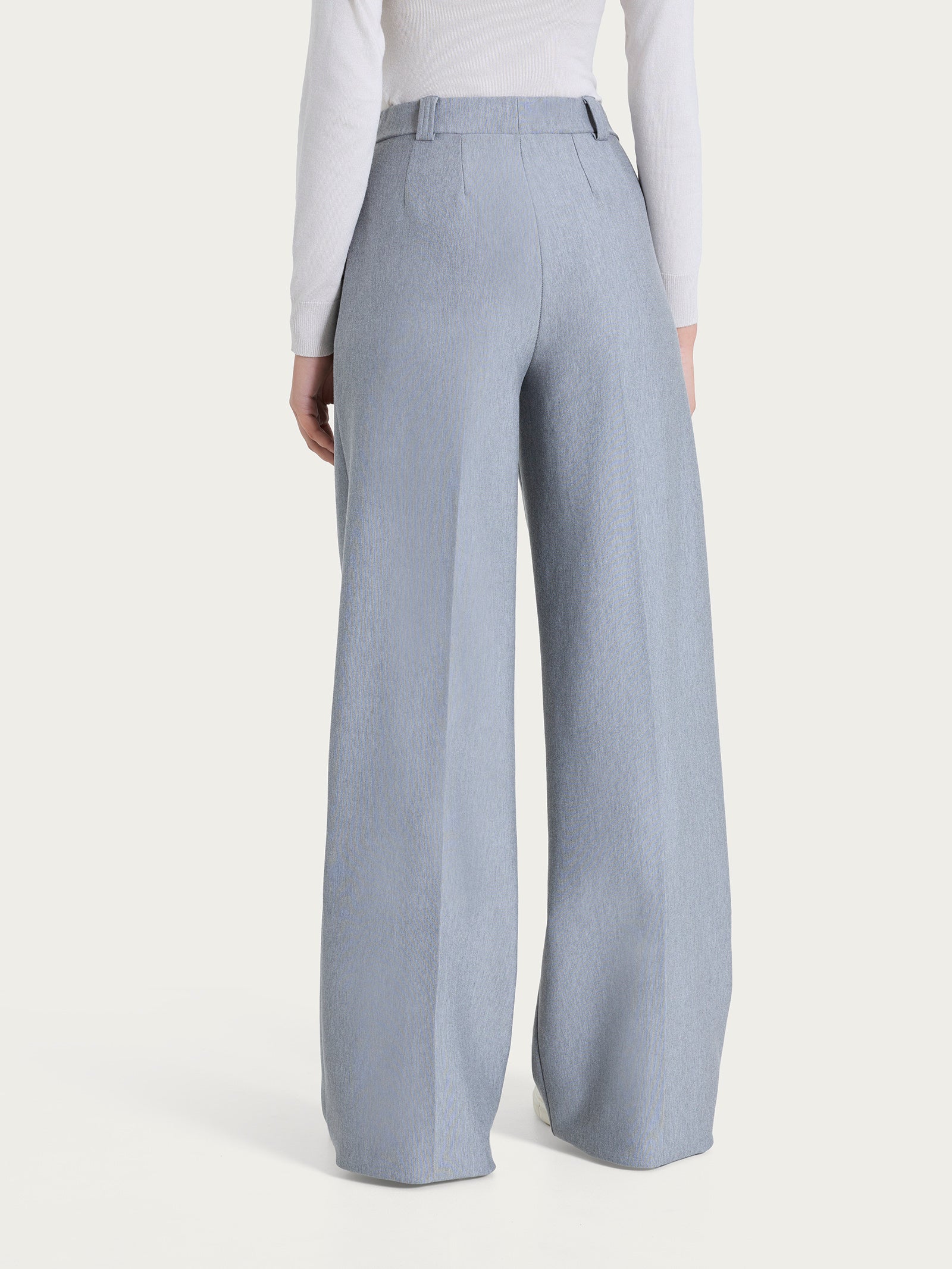 Ragno Compact Pantalone Palazzo Grigio Wide Leg