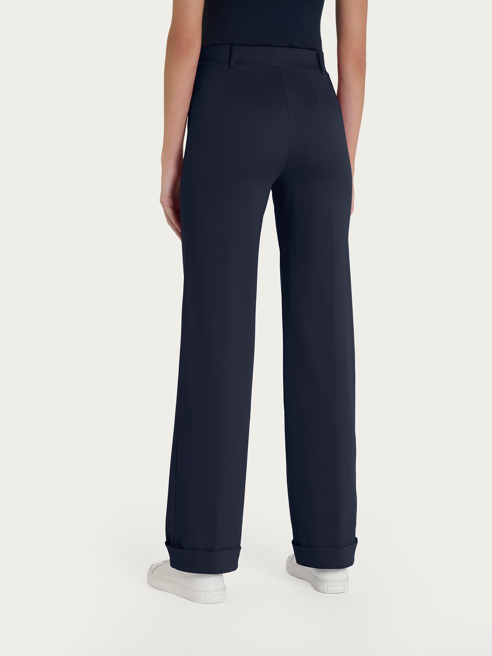 Ragno Satin Power pantalone dritto donna blu con risvolto tasche