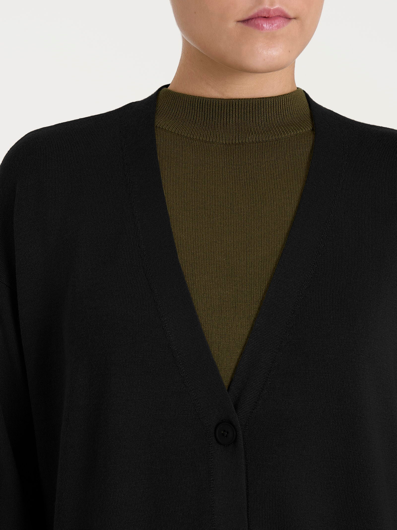 Ragno Four Seasons Winter Basic cardigan donna nero over