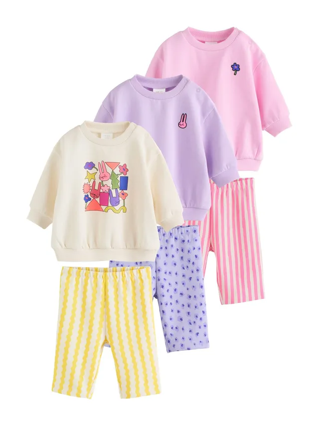 Next set neonata 6 pezzi felpe e pantaloni jogging