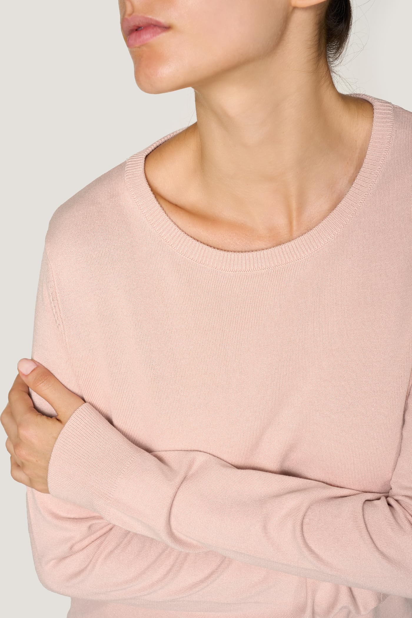 Goldenpoint Rasata Girocollo Maglia Manica Lunga Misto Viscosa