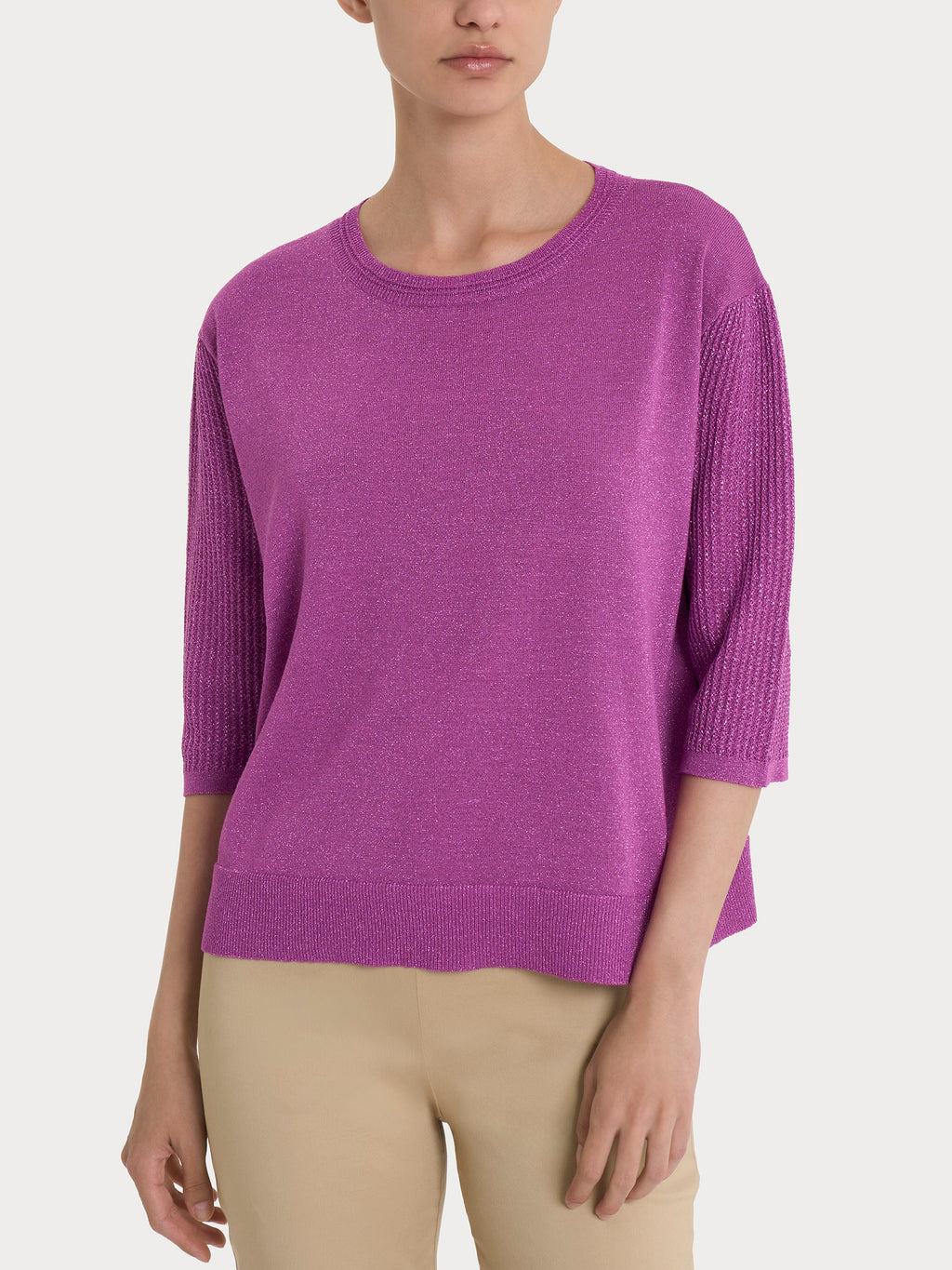 Ragno Crêpe Lurex maglione barchetta cattleya orchid luminoso