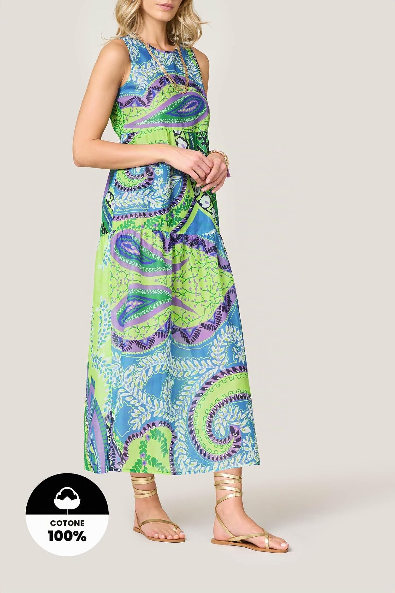 Goldenpoint Samba copricostume abito lungo cotone mandala
