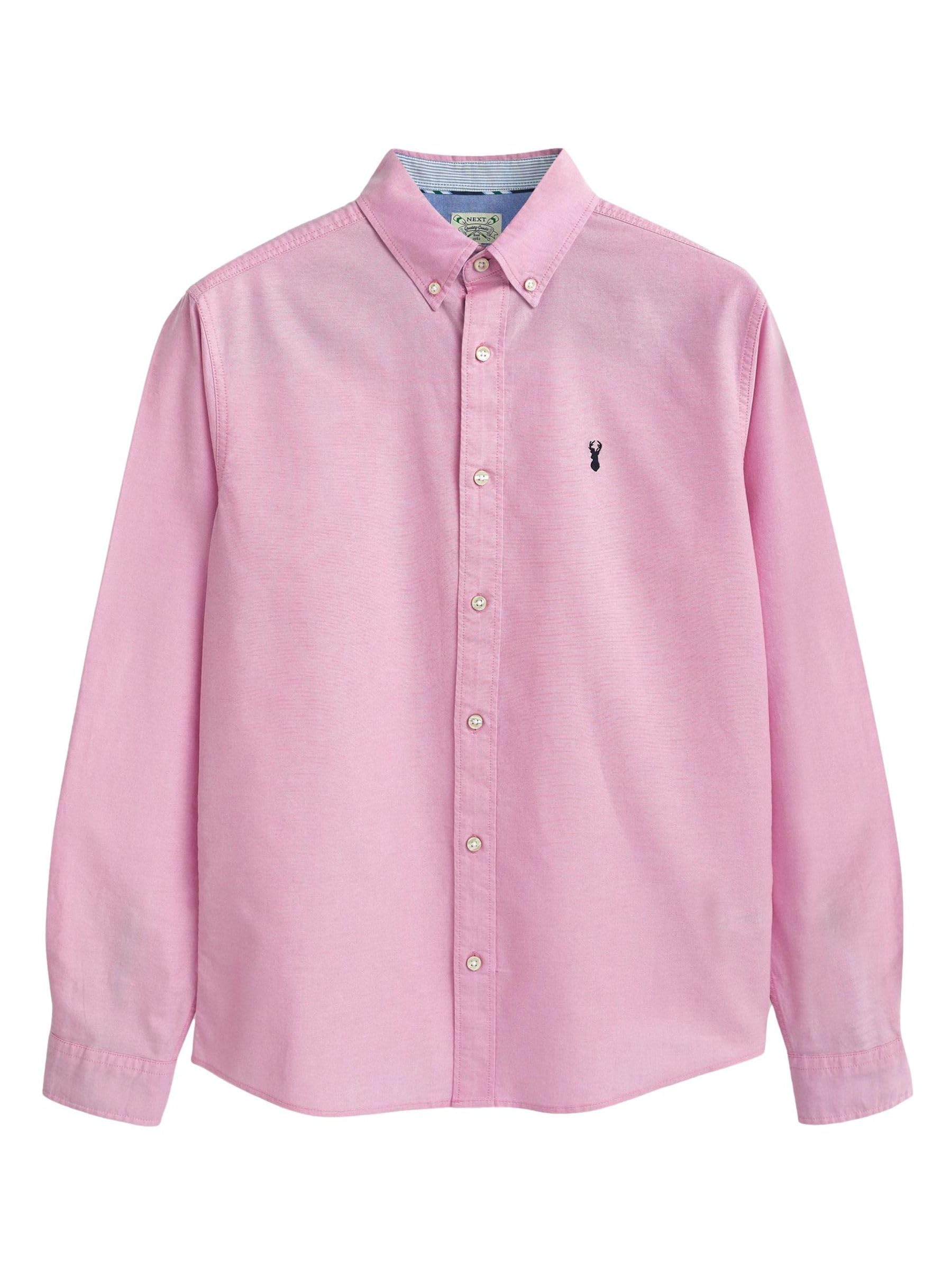 Next camicia oxford uomo maniche lunghe rosa cotone