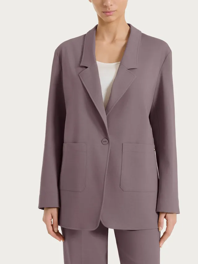 Ragno Compact Light Blazer Destrutturato Plum Truffle cotone misto