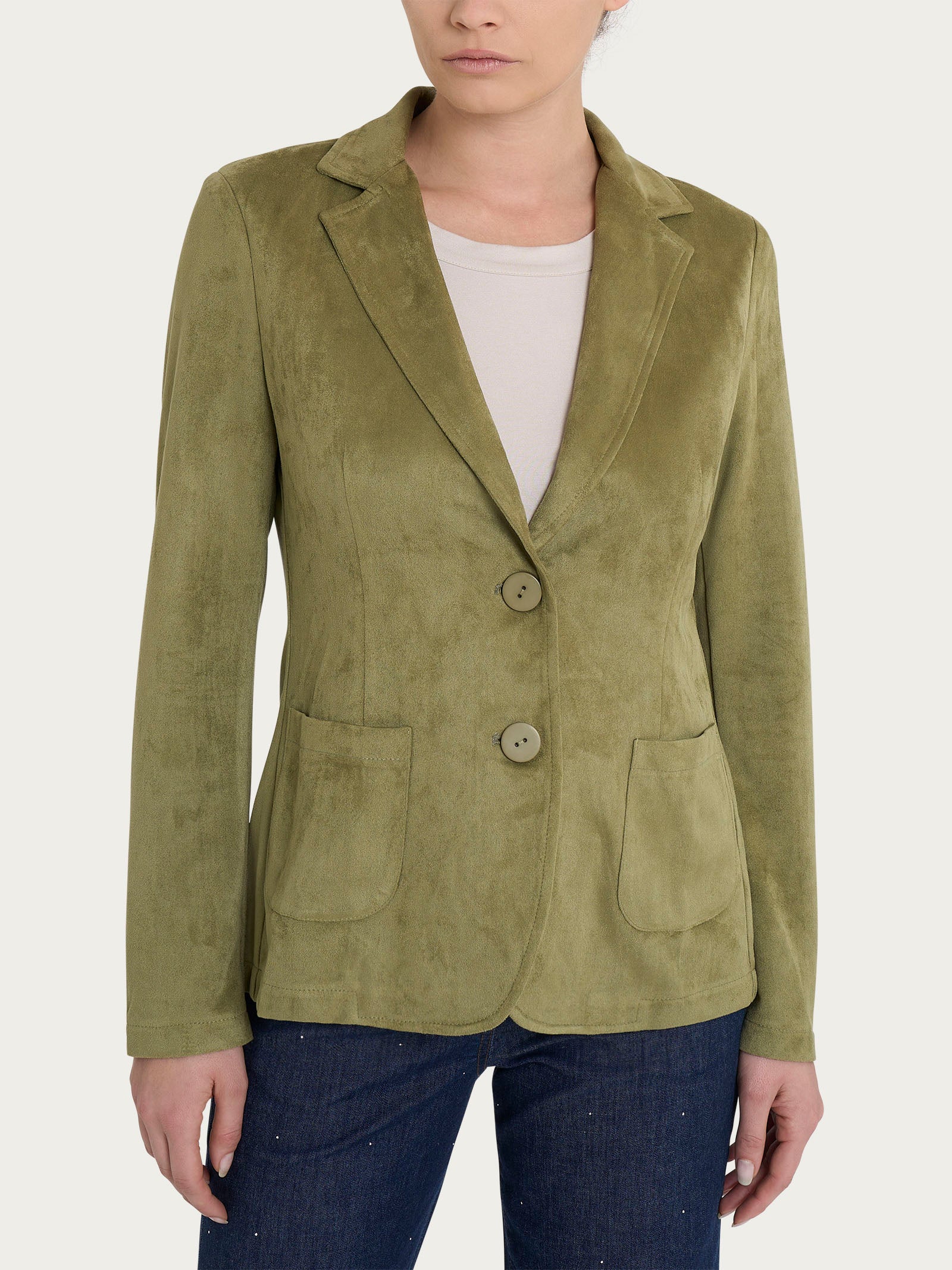 Ragno Compact blazer due bottoni giacca Sphagnum eco suede