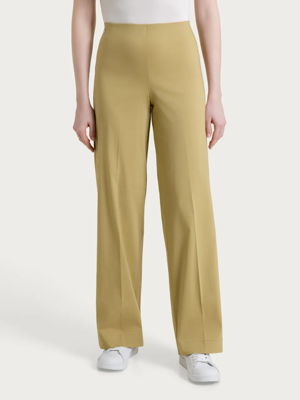 Ragno Super Fresh pantalone palazzo Khaki in cotone