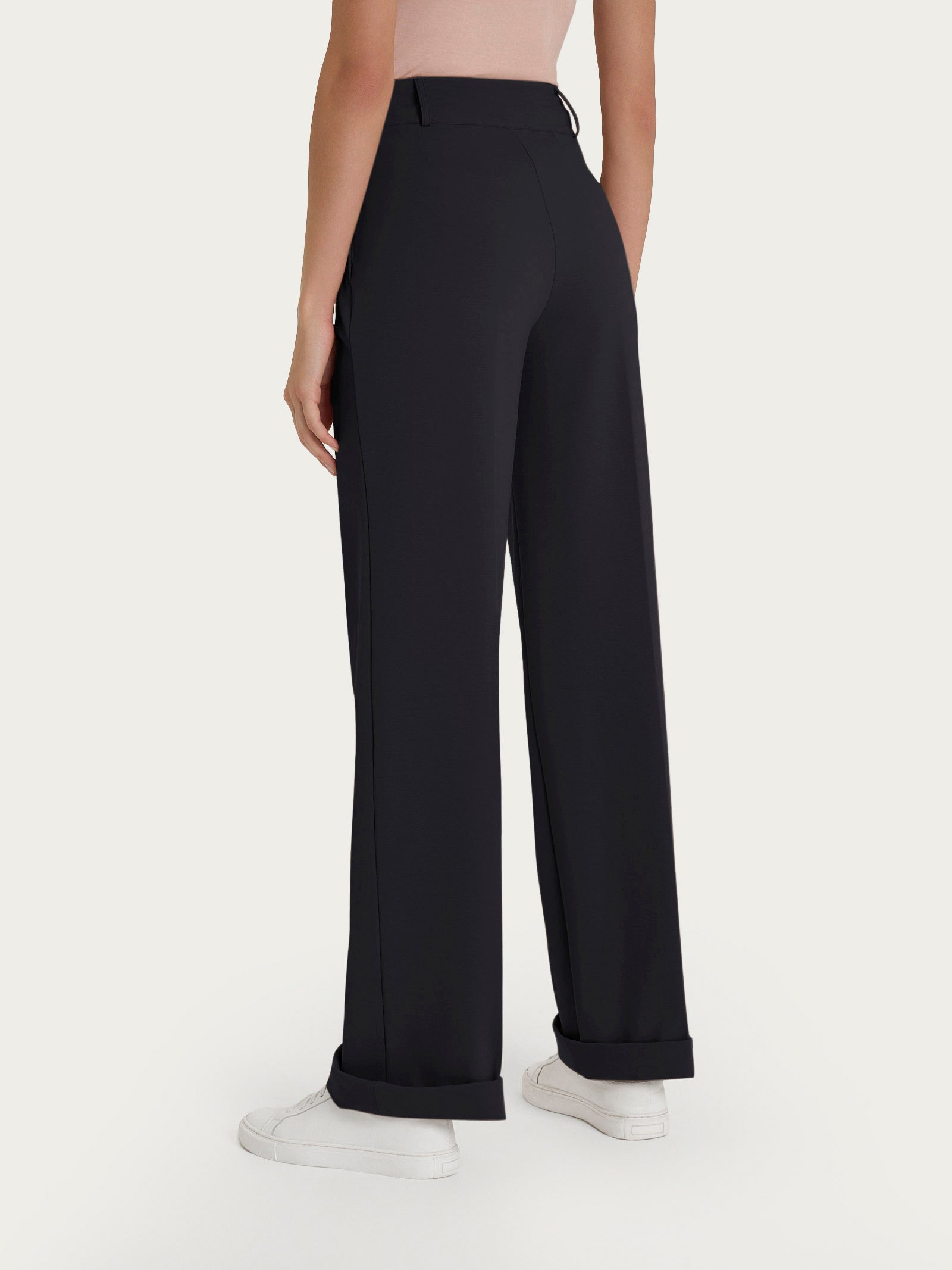 Ragno Compact Light pantalone ampio Nero wide leg