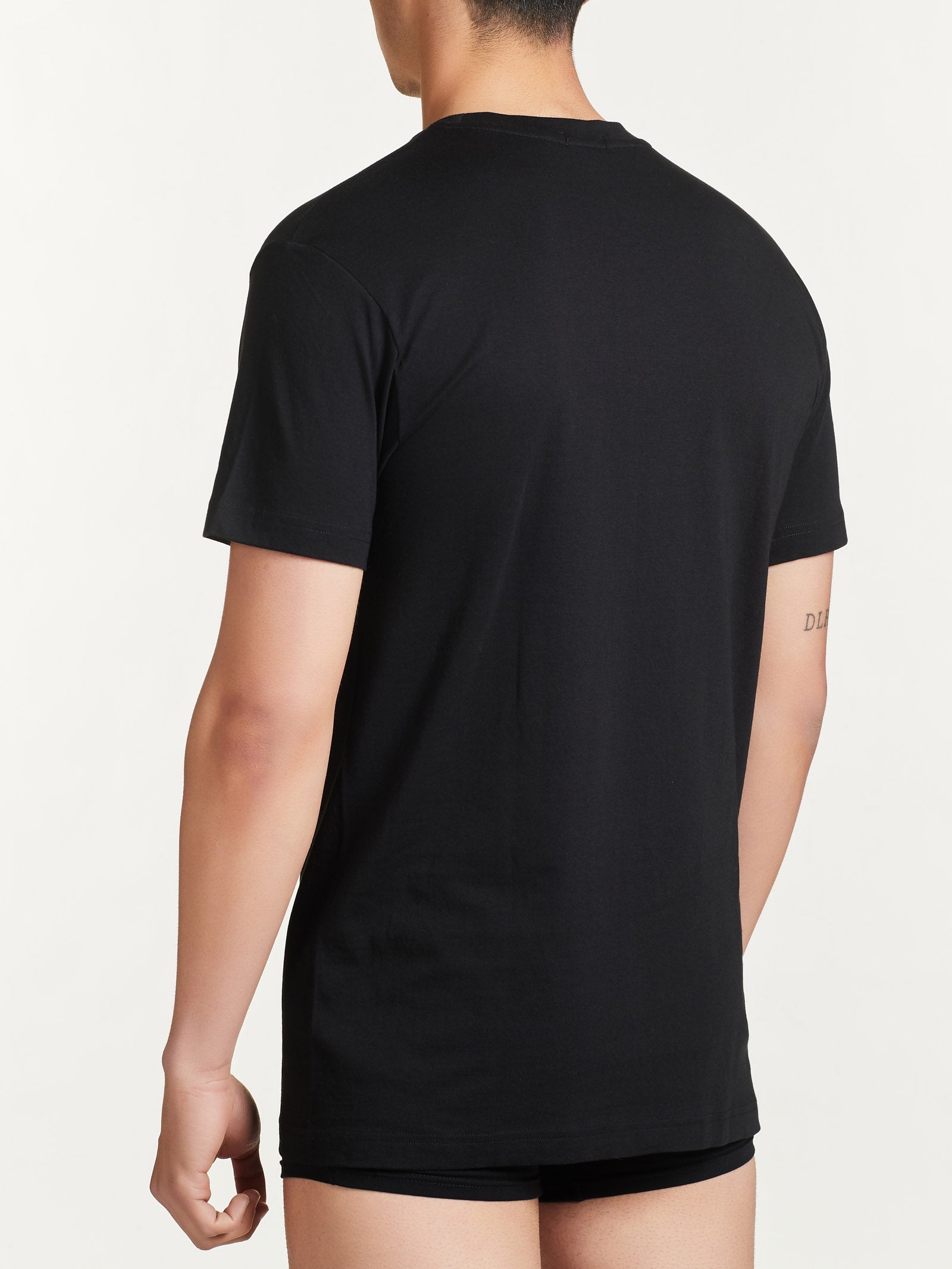 Ragno 100% Cotton Maglietta collo alto Nero bipack cotone