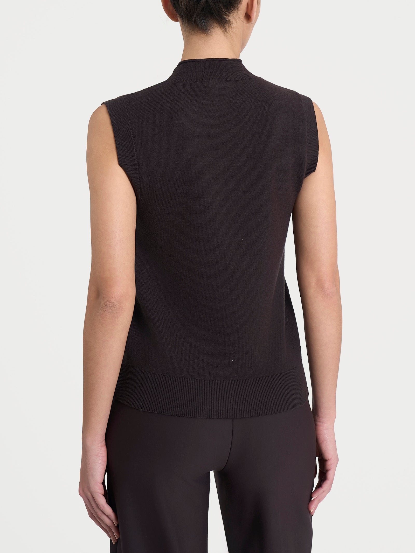 Ragno Super Soft Maglia Smanicata marrone collo lupetto