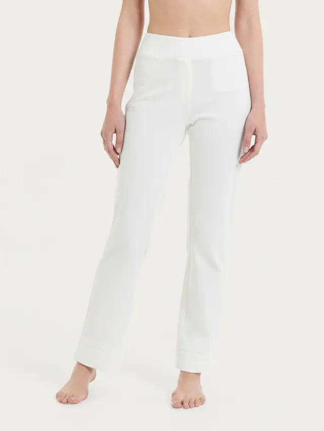 Ragno beYOUtiful leggings gamba dritta bianco maglia denim