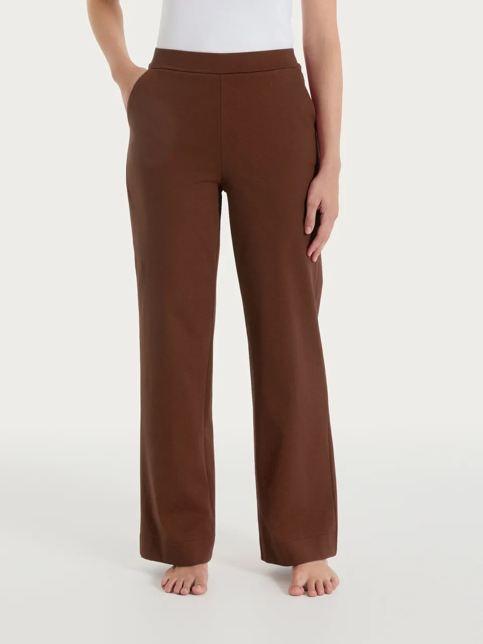 Ragno Jersey Cotone Pantalone Ampio Chocolate