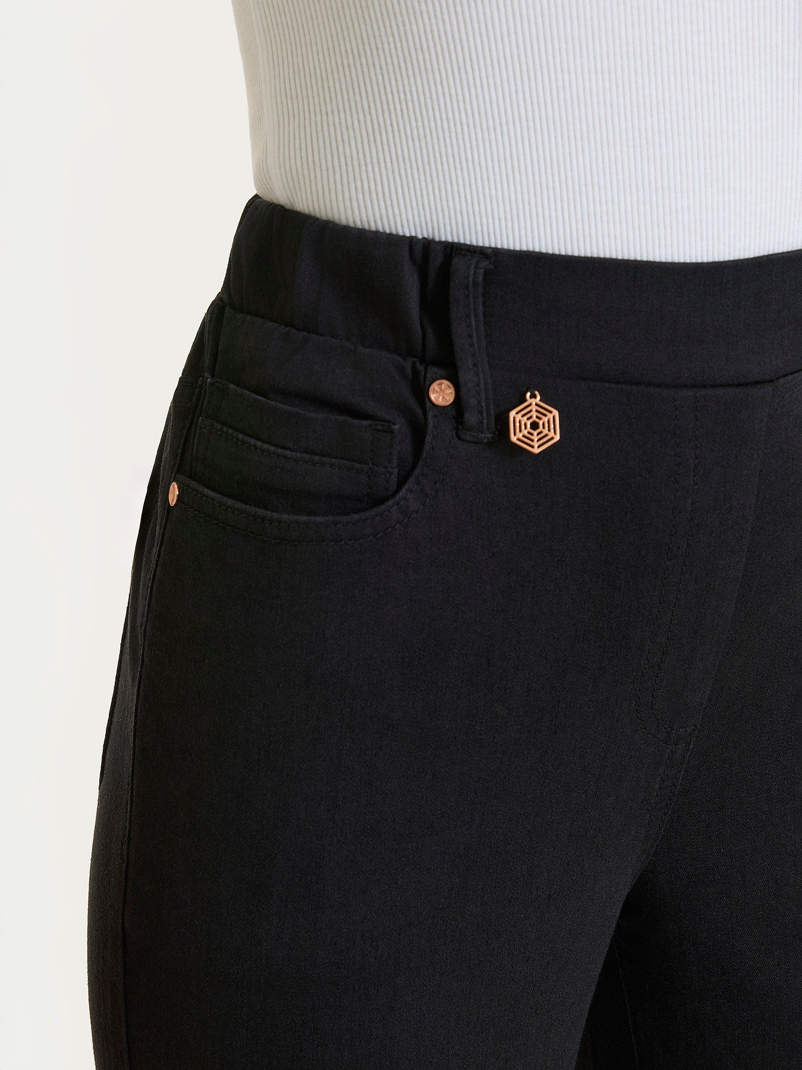 Ragno Light Denim Jeans Flare Nero cotone elasticizzato