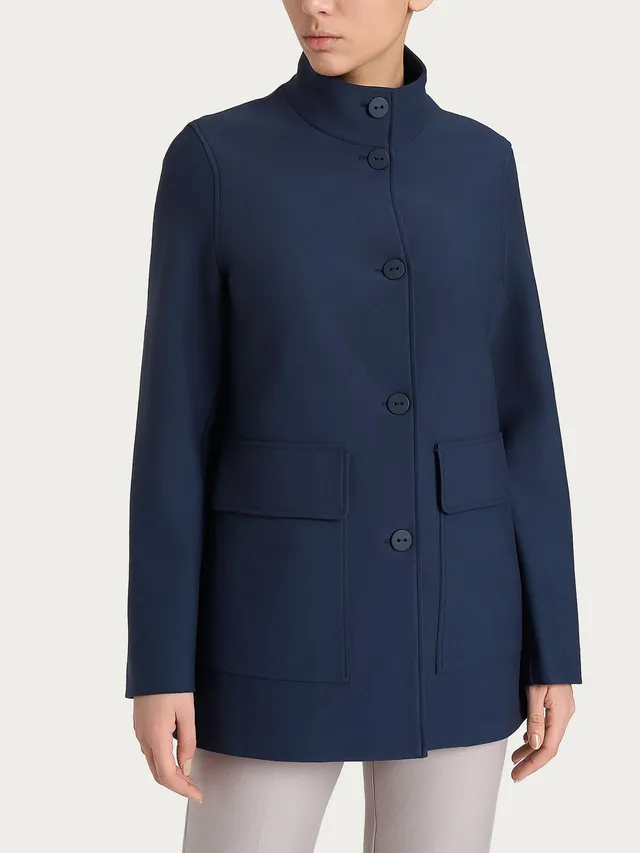 Ragno Compact Giacca cappotto corto blu persia con bottoni
