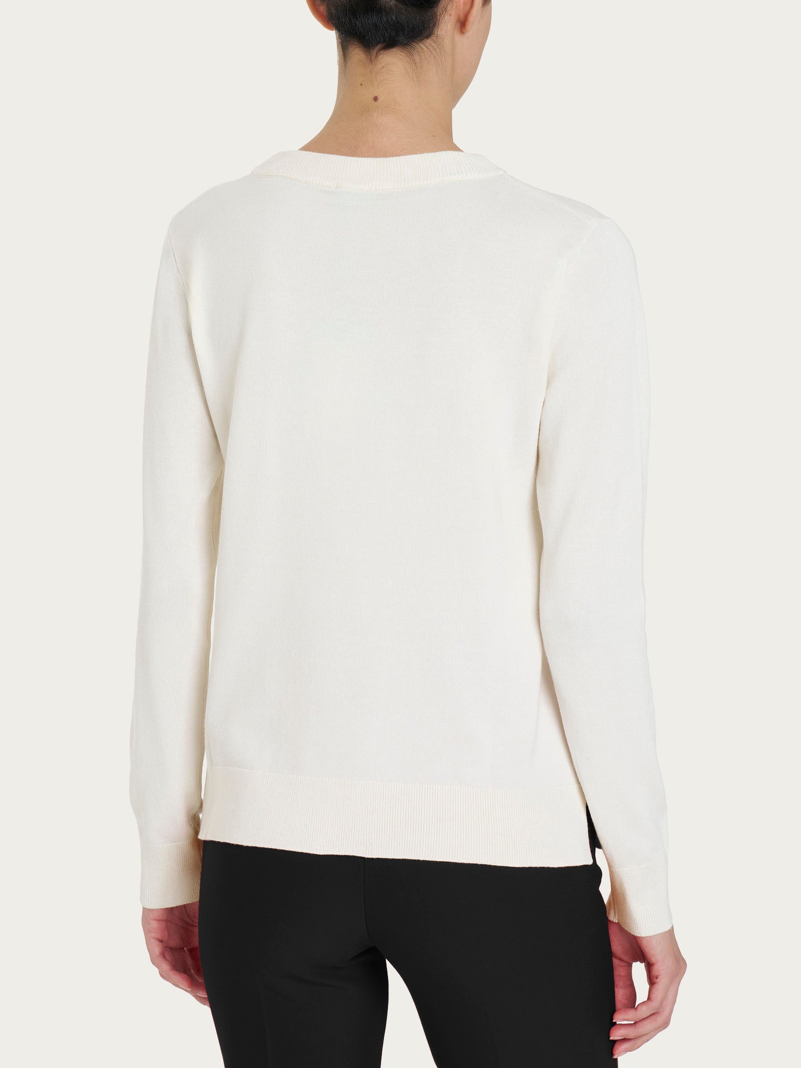 Ragno Four Seasons maglia girocollo Avorio manica lunga
