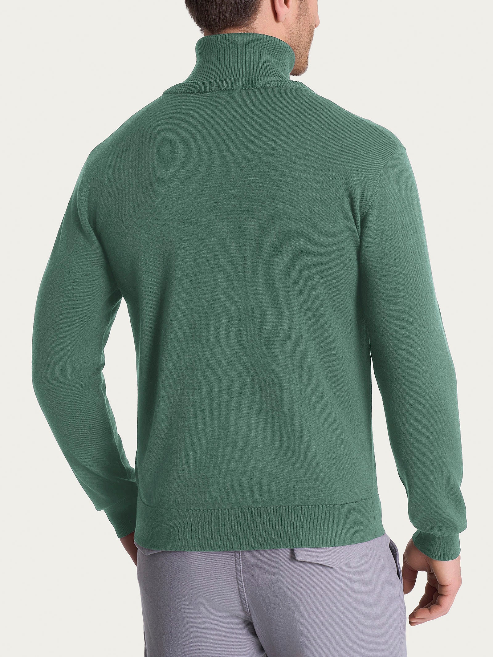 Ragno Merino Soft cardigan uomo verde Dark Forest lana