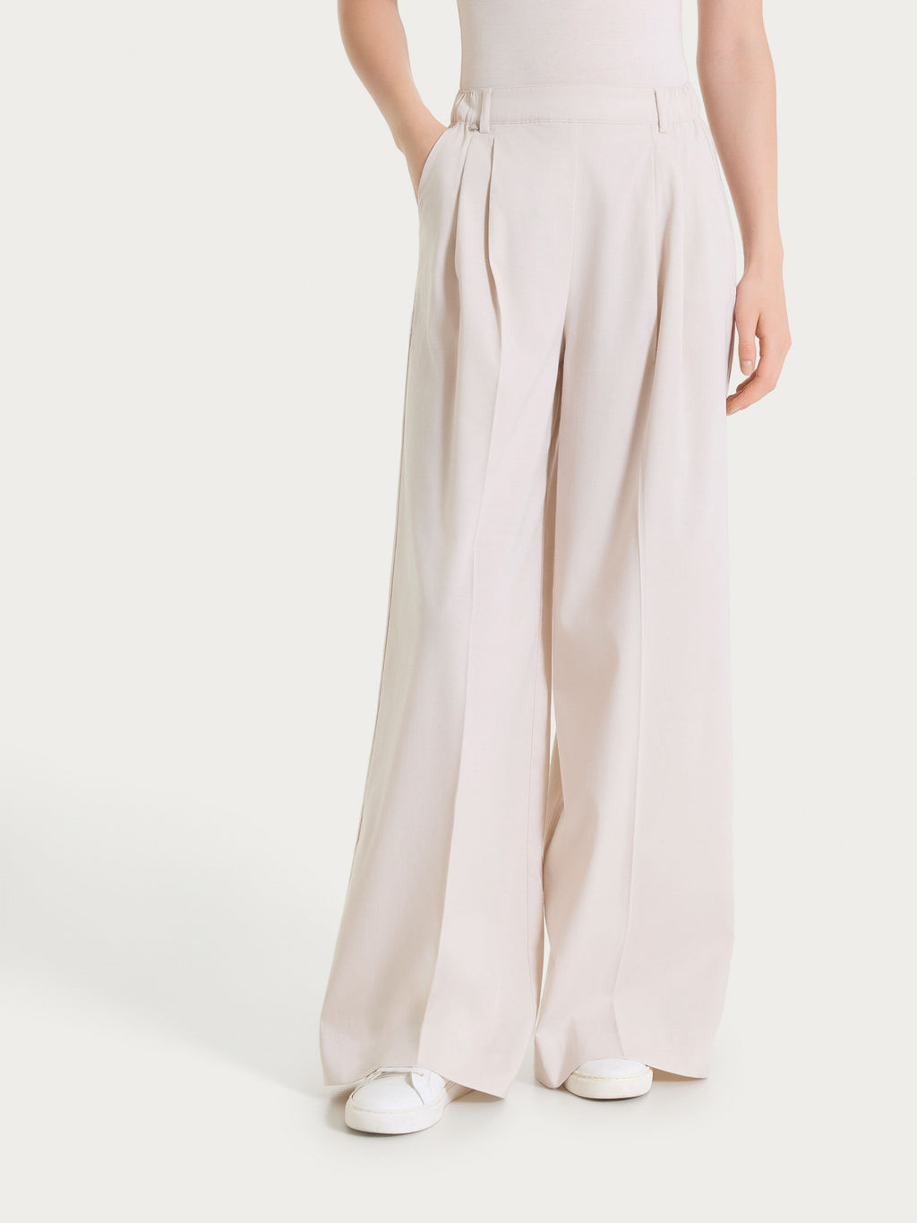 Ragno Super Natural Palazzo Pantaloni Champignon tencel ampio