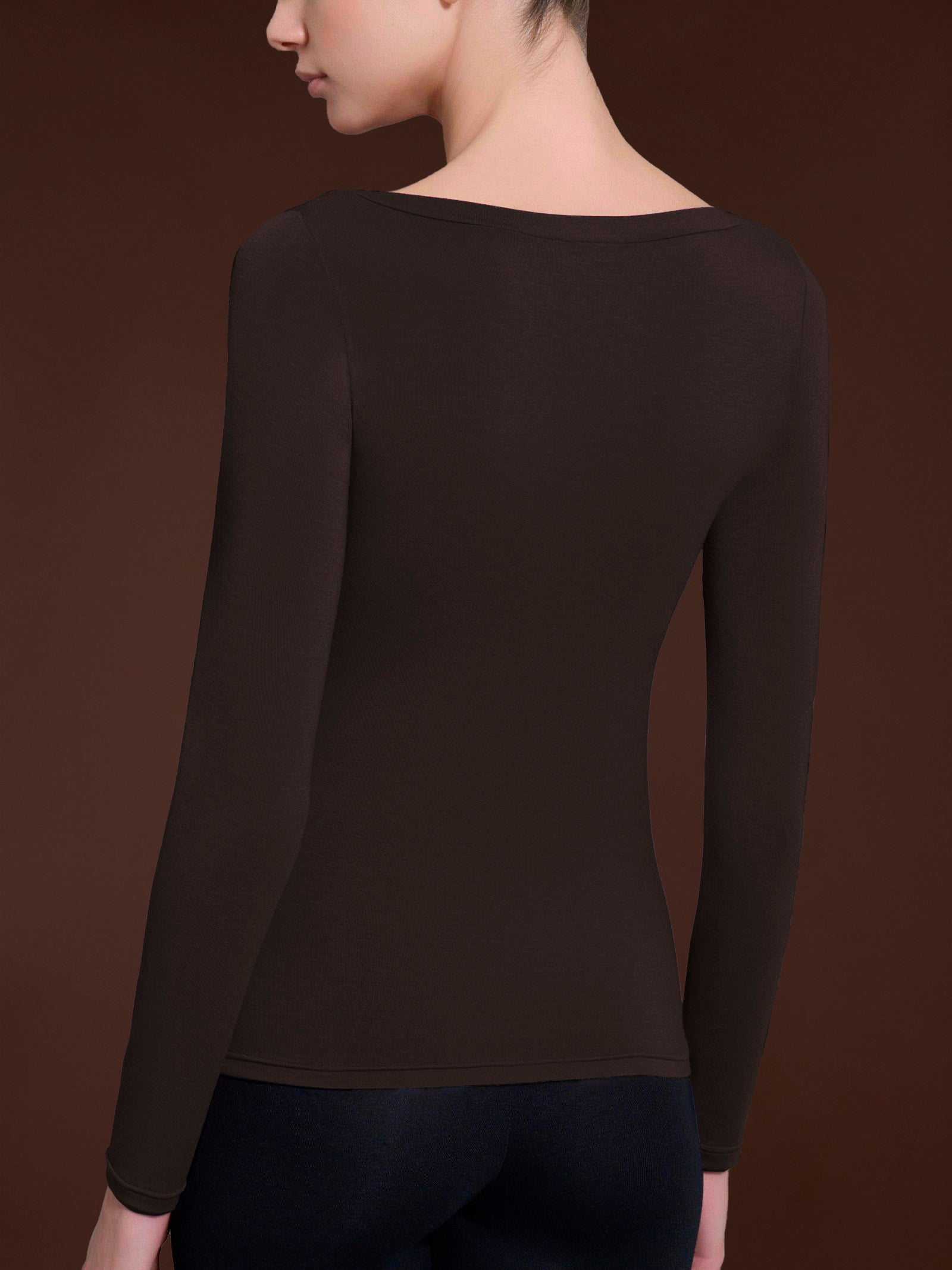 Ragno Tenderwool maglietta collo barchetta Chocolate Torte lana