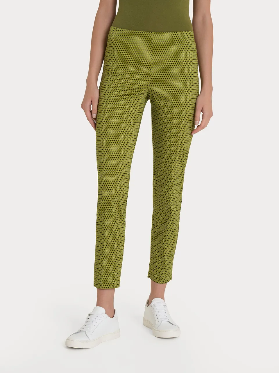 Ragno Satin Power Pantalone Capri Fantasia Verde Cotone