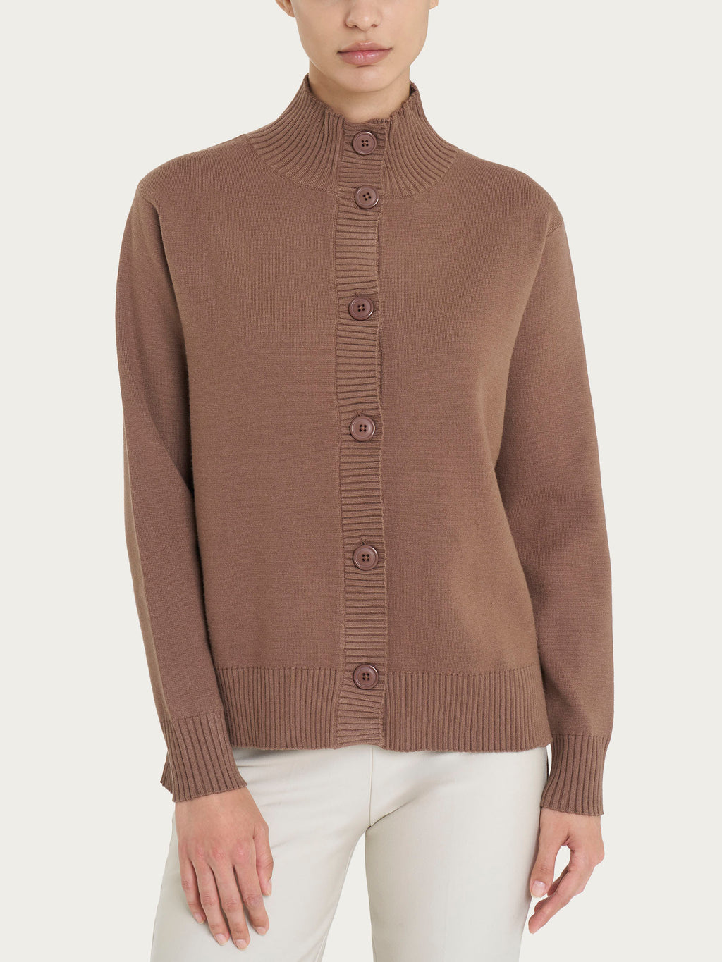 Ragno Super Soft Cardigan Donna Pine Bark Bottoni