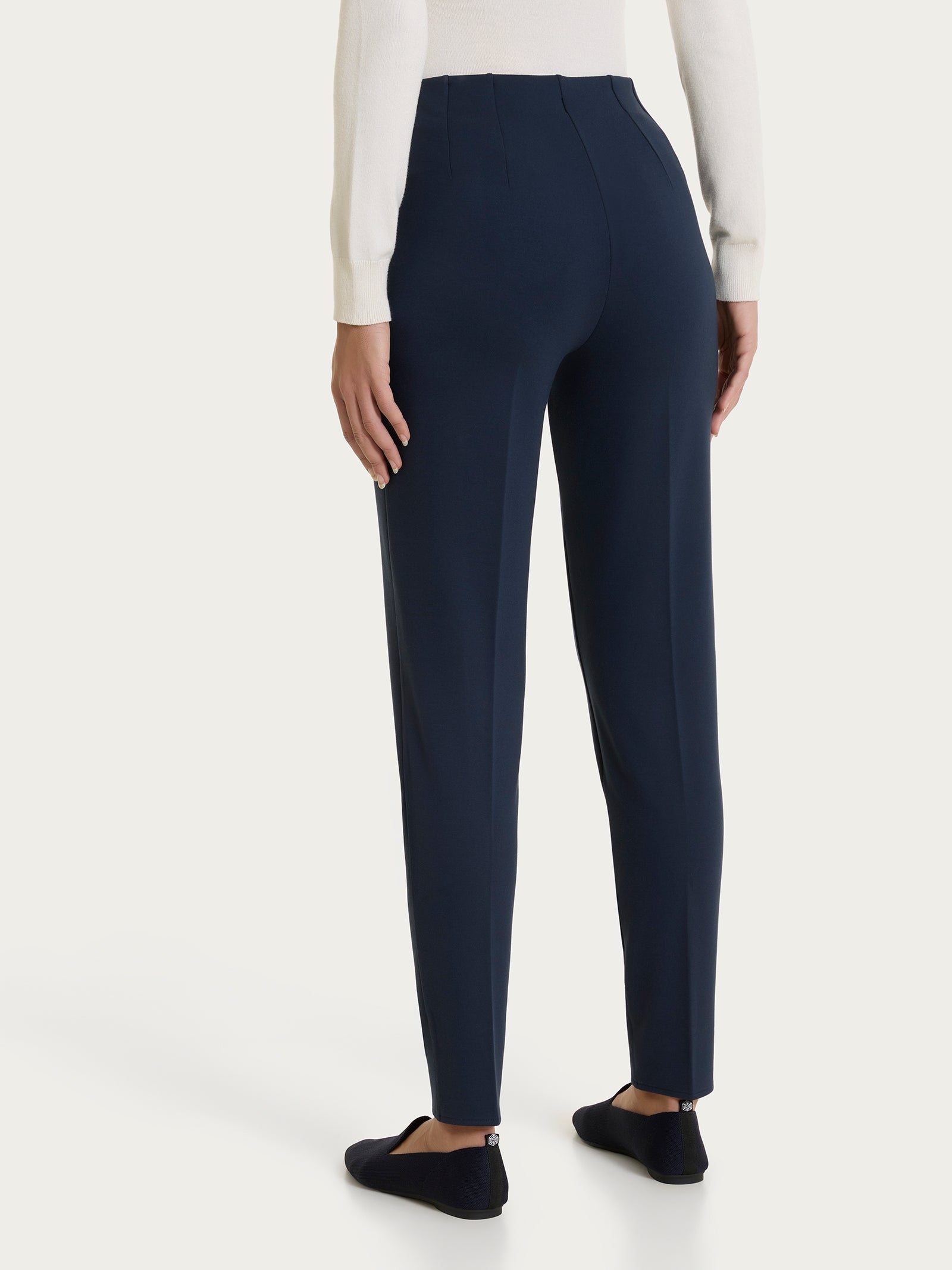 Ragno Compact Pantalone Sigaretta con Risvolto Bleu