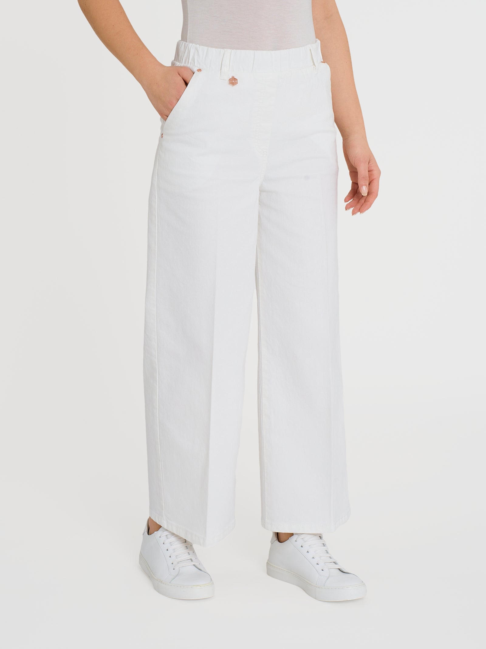 Ragno Light Denim Jeans Ampio Bianco in cotone