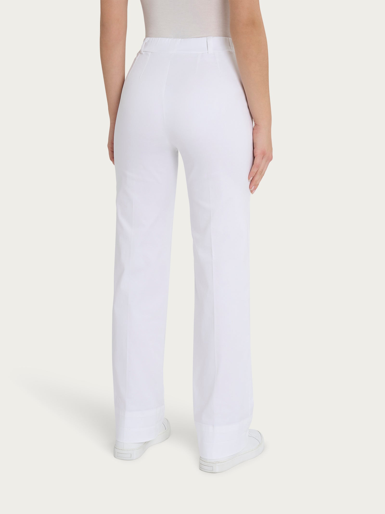 Ragno Satin Power pantalone dritto donna cotone bianco