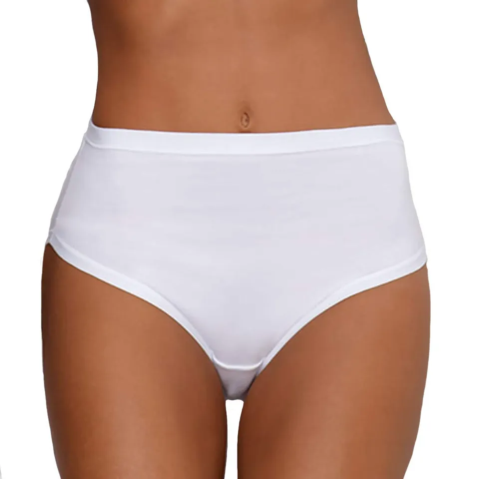 Lady C culotte alta donna cotone modal bianco 6 pezzi XL