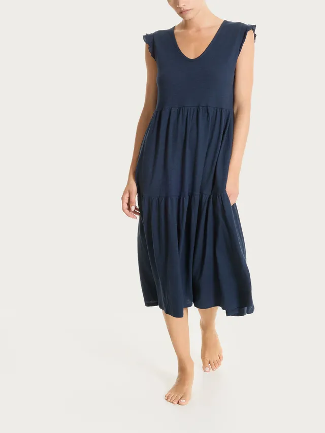 Ragno Jersey Cotone abito lungo Bleu manichine cotone