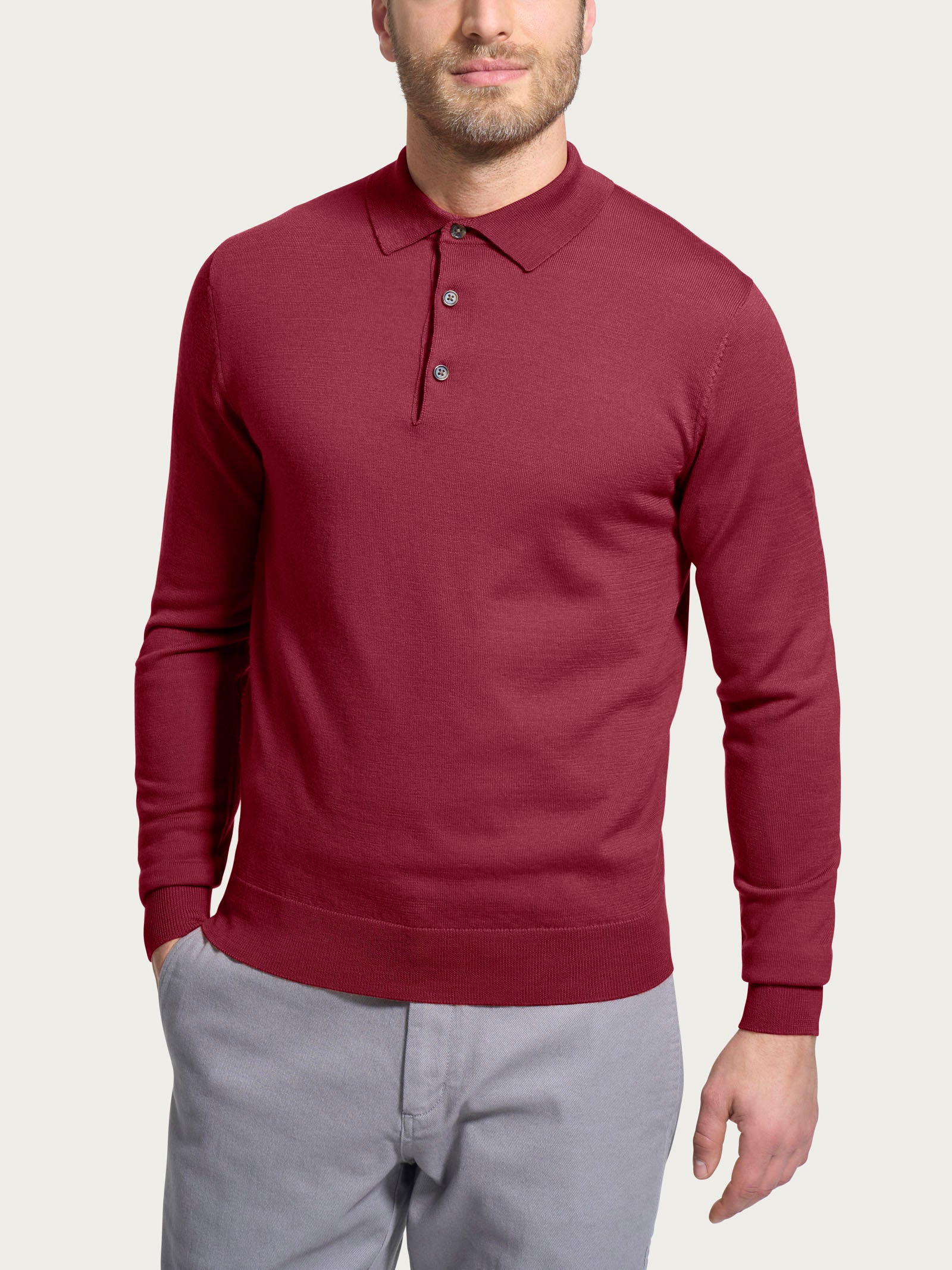 Ragno Merino Soft Polo Uomo Tibetan Red pura lana