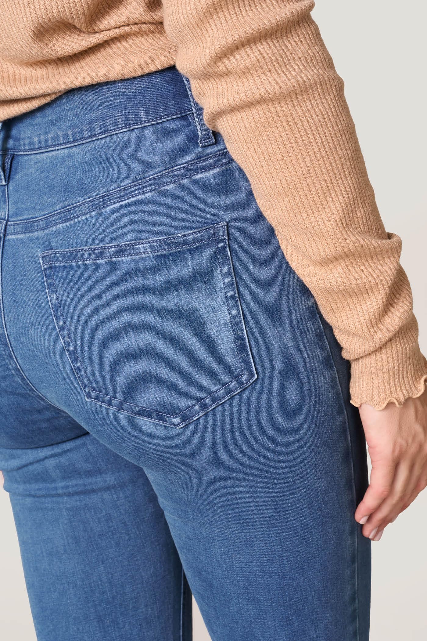 Goldenpoint Jeans Skinny Vita Media Cotone Elasticizzato con Tasche