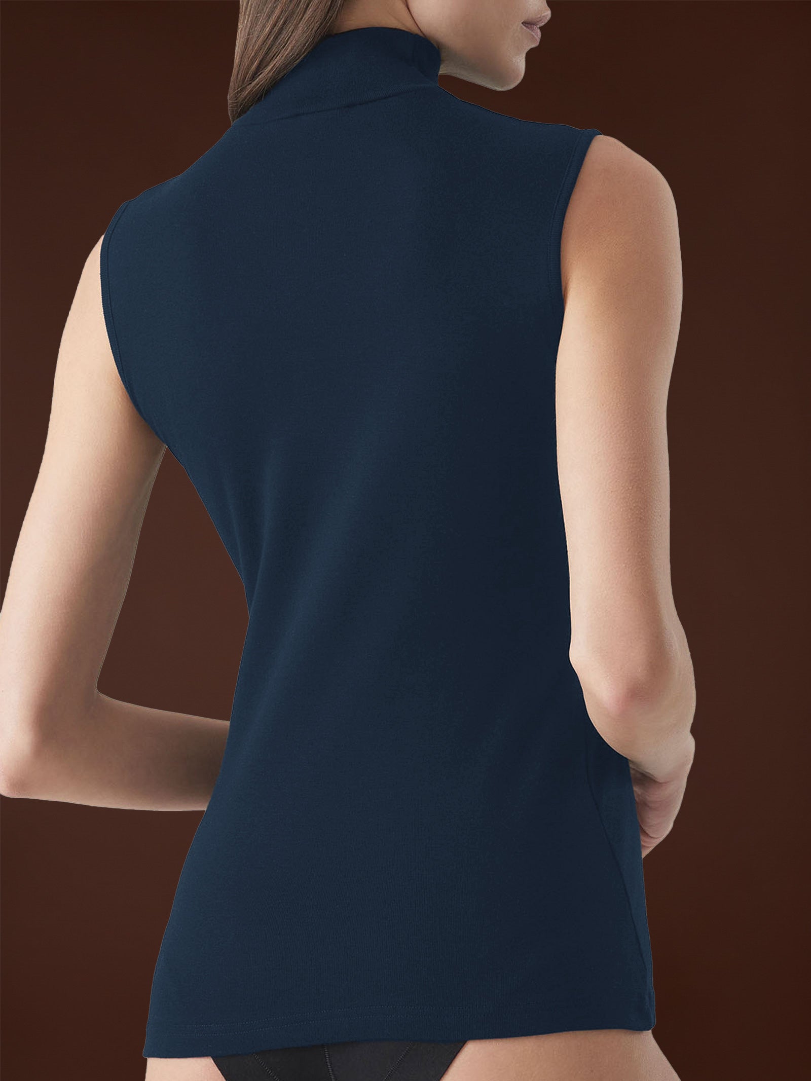 Ragno Thermo Cotton Smanicato Collo Alto Bleu Cotone