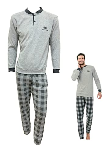 Lady C Il Granchio 4011 Pigiama Uomo Jacquard Grigio XXL