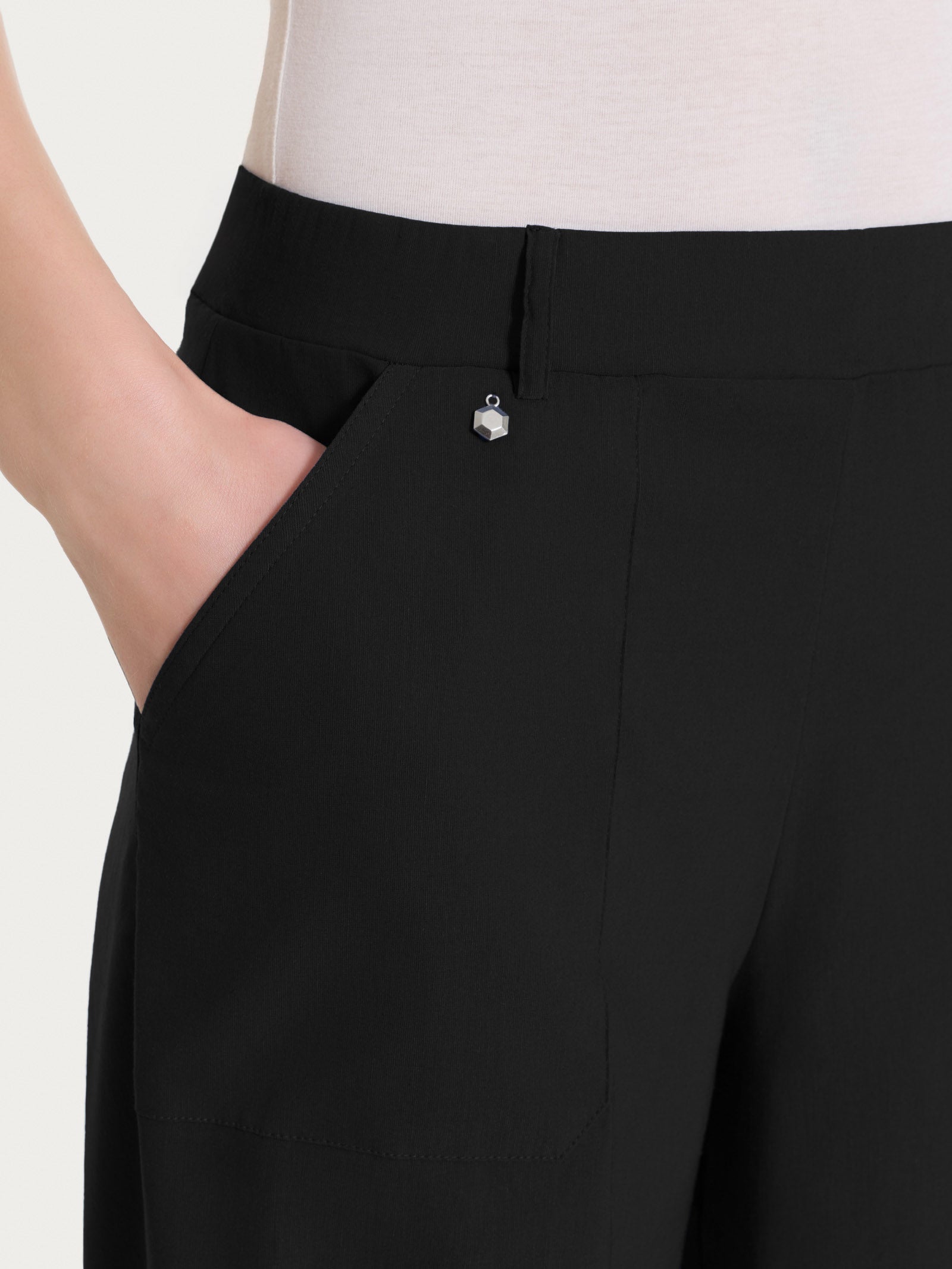 Ragno Linen Super Fresh Pantalone Palazzo Nero