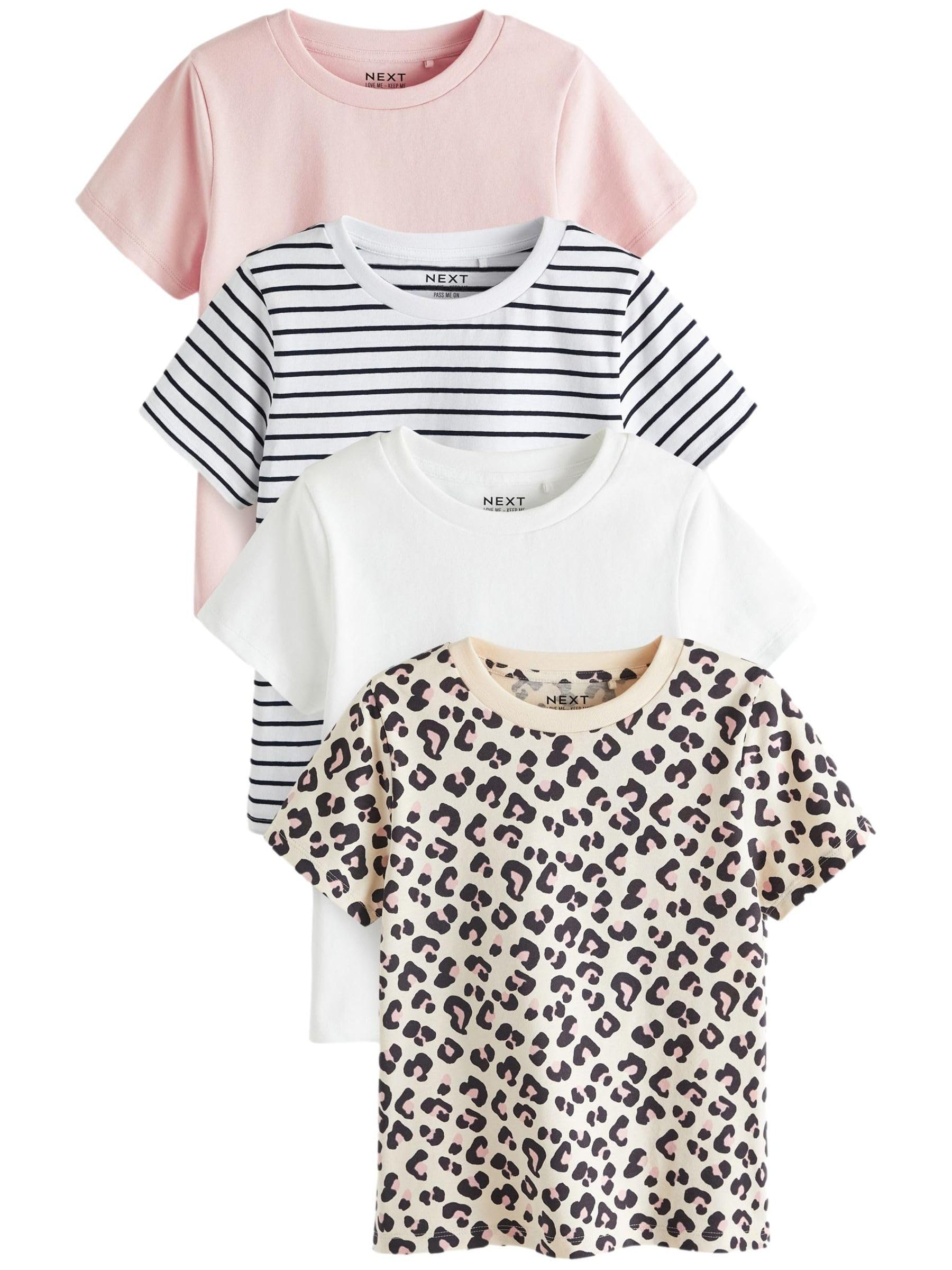 Next 4 t-shirt bambina rosa fantasia cotone
