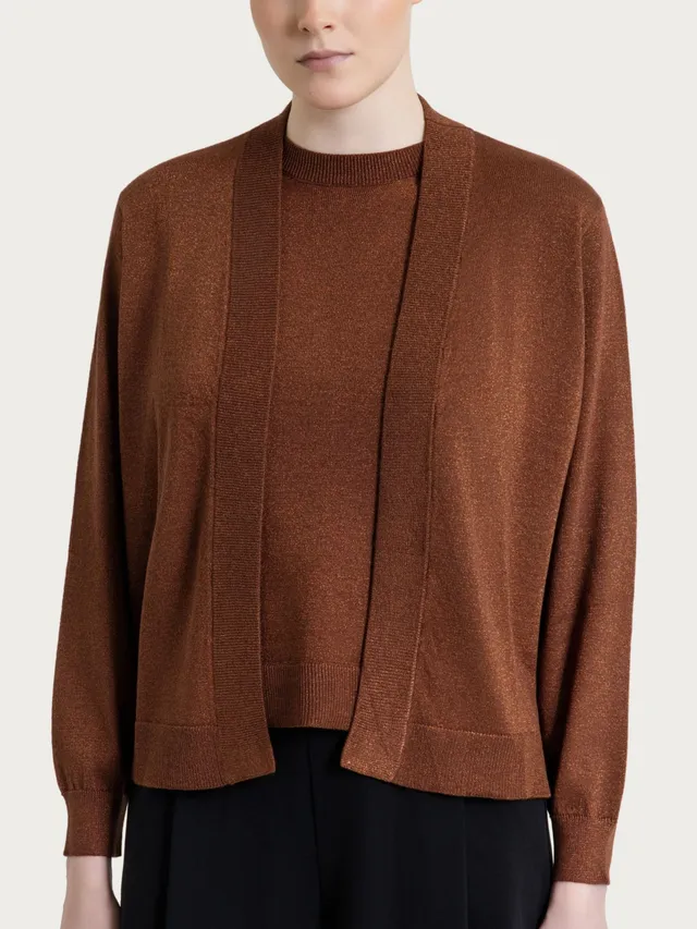 Ragno Cardigan Aperto Lurex Summertime Cappuccino