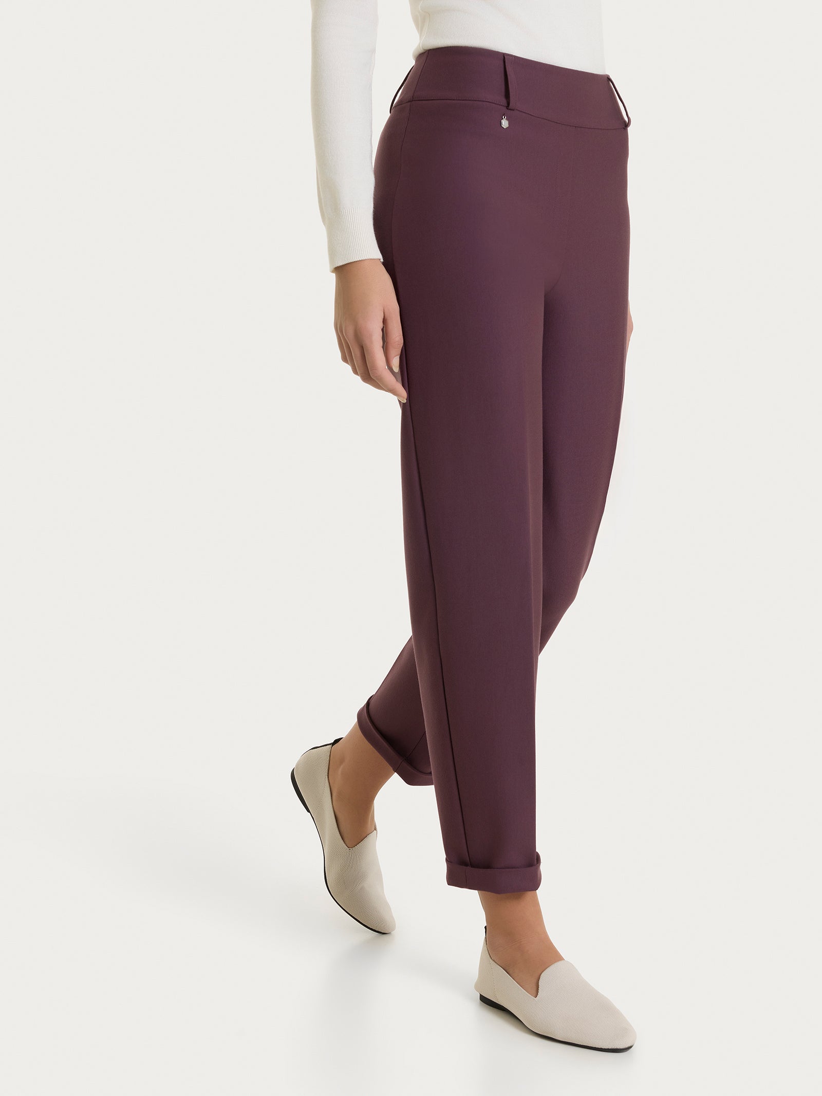 Ragno Compact pantalone a carota donna viola Huckleberry