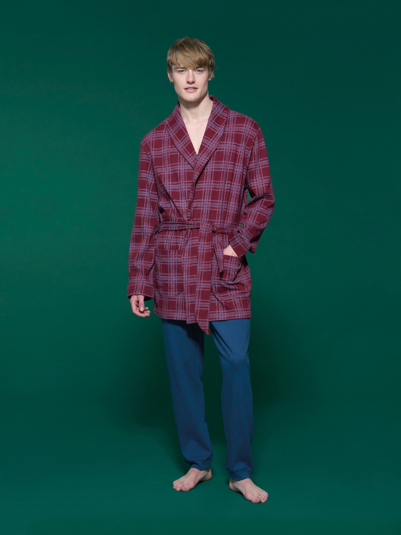 Ragno Jersey Cotone Vestaglia Uomo Zinfandel caldo cotone
