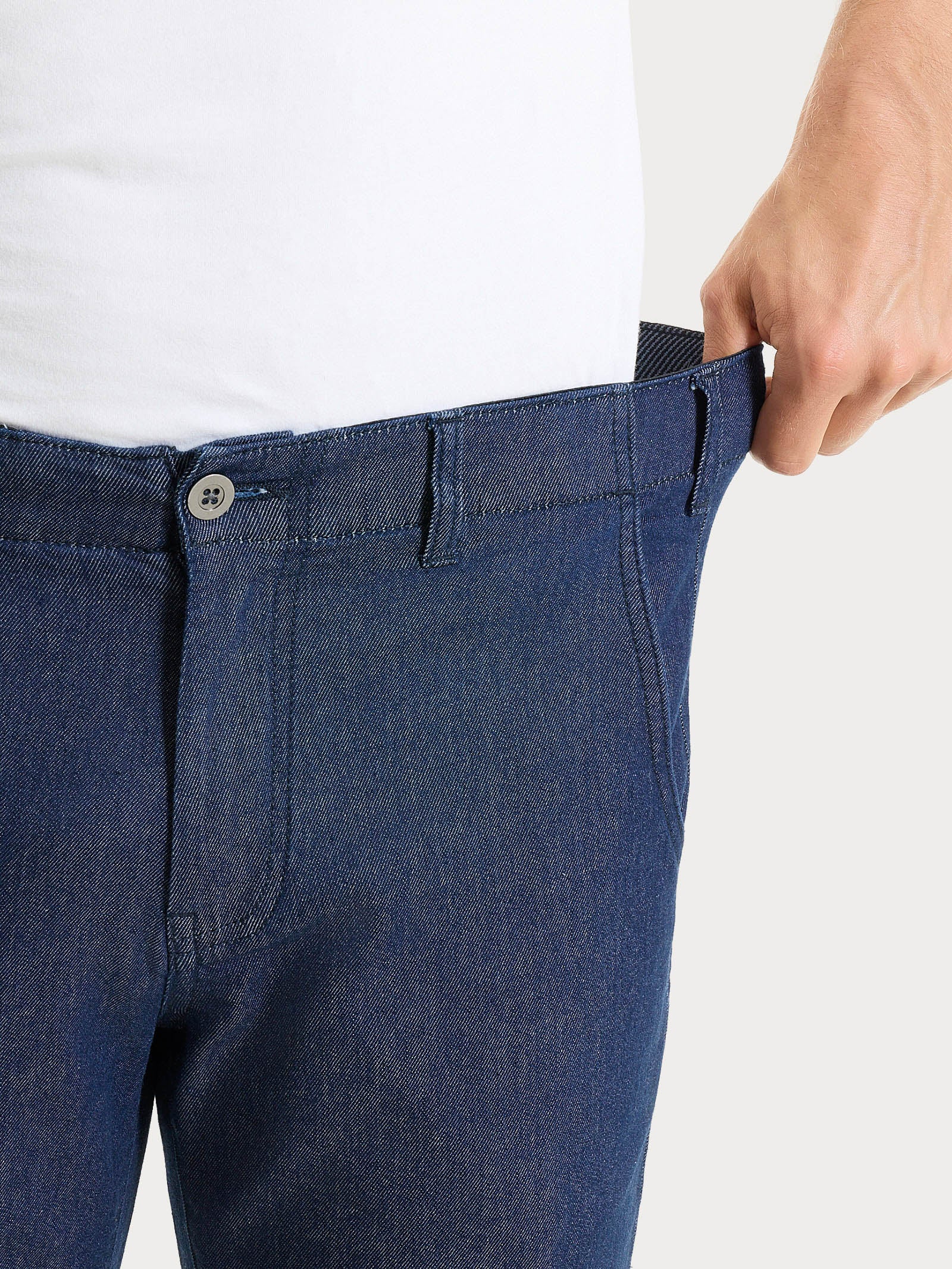 Ragno Jeans Chino Light Denim pantaloni uomo Indigo elasticizzato