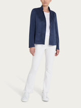 Ragno Compact Short Blazer giacca blu scamosciata