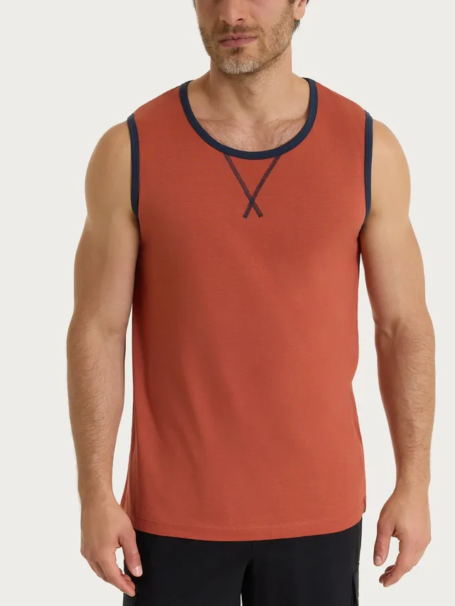 Ragno Jersey Cotone Canottiera Spalla Larga Burnt Brick cotone