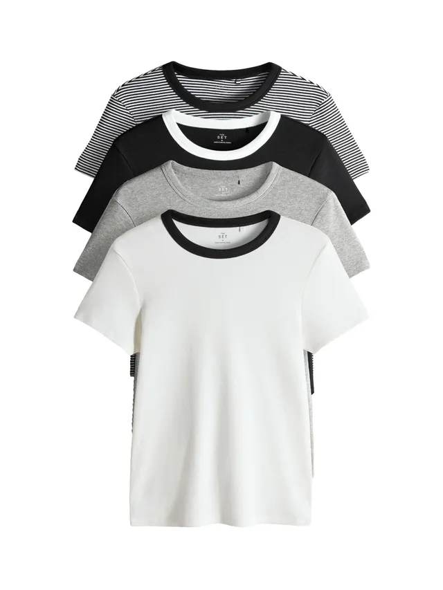 Next The Set magliette coste manica corta 4 pezzi uso quotidiano