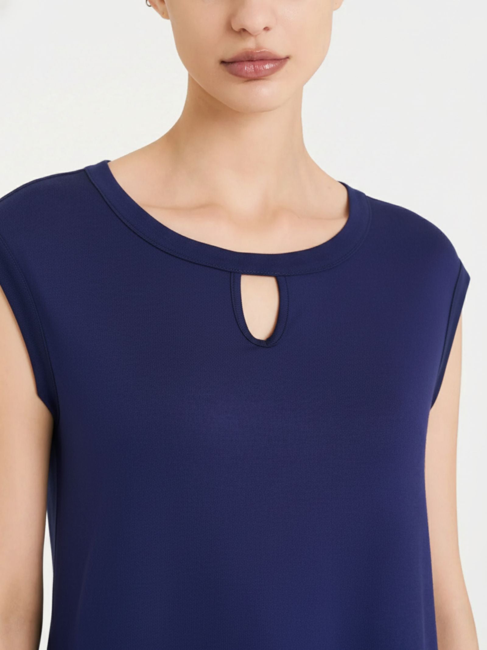 Ragno Summer top blu scollo a goccia in viscosa